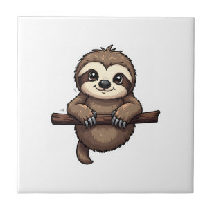 Engraved Sloth Tee Vintage Animal Art (2) Ceramic Tile