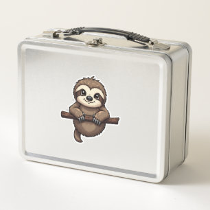 Engraved Sloth Tee Vintage Animal Art (2) Metal Lunch Box