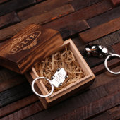 Engraved Stainless Steel Car Shaped Keychain (Inside)