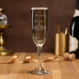 Engraved Swan Love Wedding Champagne Flutes