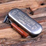Engraved Tin Gift Box with Sleek Mach 3 Razor<br><div class="desc">Simple and Swag. This wood handle razor is full of discreet gentleman’s charm. It is simply a nice gift for the men in your life. It is sentimentally packaged in a designer metal case which can be adjusted to your specifications and it is also perfectly sized for travel. Engraving on...</div>