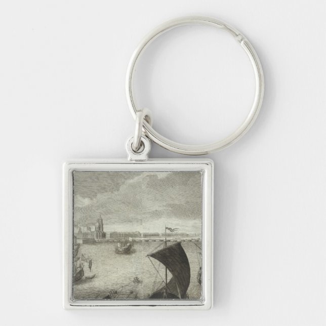 Engraved View of Saint Petersburg 5 Keychain (Front)