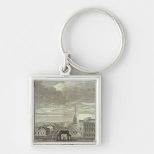 Engraved View of Saint Petersburg 6 Keychain