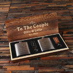 Engraved Whiskey  Flask Set With Leather Key Chain<br><div class="desc">Cute couple whiskey flask set with leather key chains. Box and key chains can be engraved with anything you want. 

https://resellers.tealsprairie.com/product/personalized-couples-gift-with-key-ring-and-whiskey-flask-in-a-wood-gift-box/</div>
