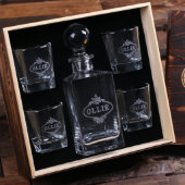 Engraved Whiskey Gift Set w/ Global Lid & Decanter (Inside)