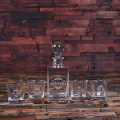 Engraved Whiskey Gift Set w/ Global Lid & Decanter (Front)