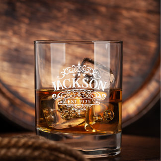 Engraved Whiskey Glass for the Distinguished Gentl