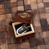 Engraved Wooden Gift Box with Monogram Money Clip (Front)