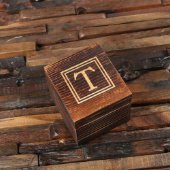 Engraved Wooden Gift Box with Monogram Shot Glass (Top)