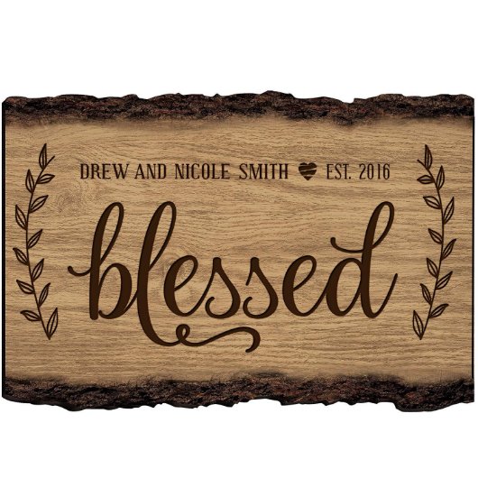 Engraved Wooden Housewarming Family Sign (Front)