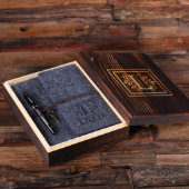 Engraved Writing Set & Dark Gray Felt Journal (Inside)