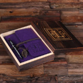 Engraved Writing Set & Deep Purple Felt Journal (Inside)