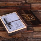Engraved Writing Set & Light Gray Felt Journal (Inside)