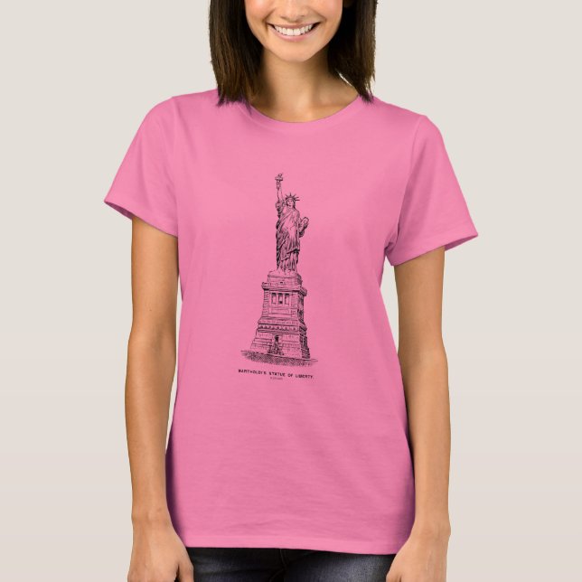 Engraving Of The Statue Of Liberty T-Shirt (Front)