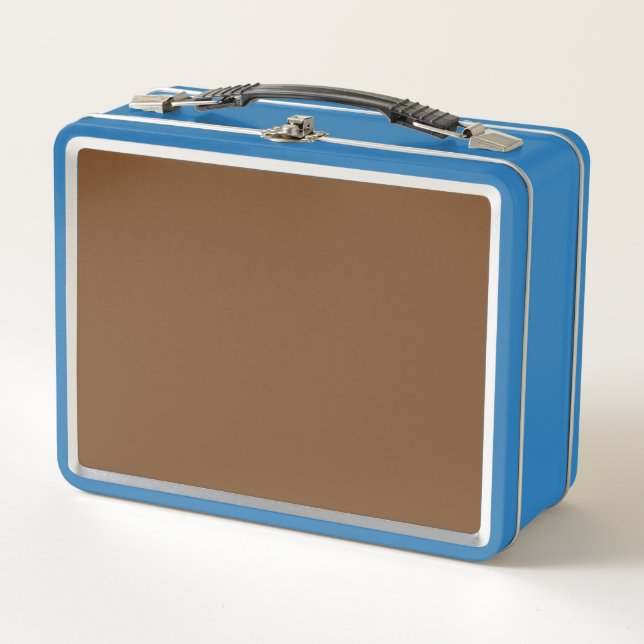 Enhance Your Design with a Brown Background Metal Lunch Box (Front)