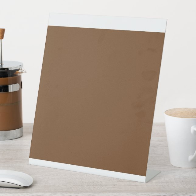 Enhance Your Design with a Brown Background Pedestal Sign (In SItu)