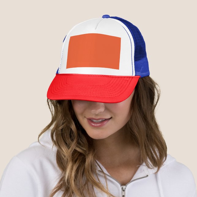 Enhance Your Space with an Eye-Catching Orange Trucker Hat (In Situ)