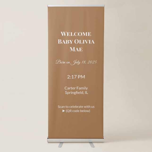 Enhance Your Website Design with a Stunning Brown  Retractable Banner (Front)