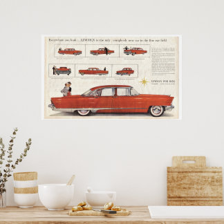 Enhanced 1956 Lincoln Premiere 4 Door Centerfold A Poster