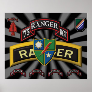 Enhanced 75th Ranger Regiment Designed Logo Poster