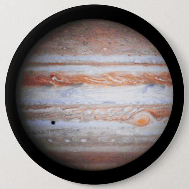 ENHANCED image of Jupiter Cassini flyby NASA Button (Front)
