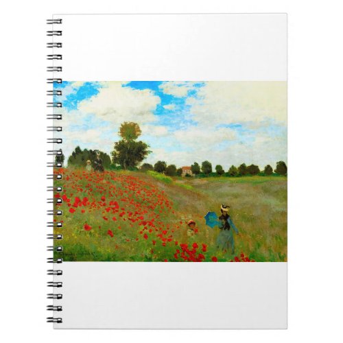 Enhanced Poppy Field by Claude Monet Notebook