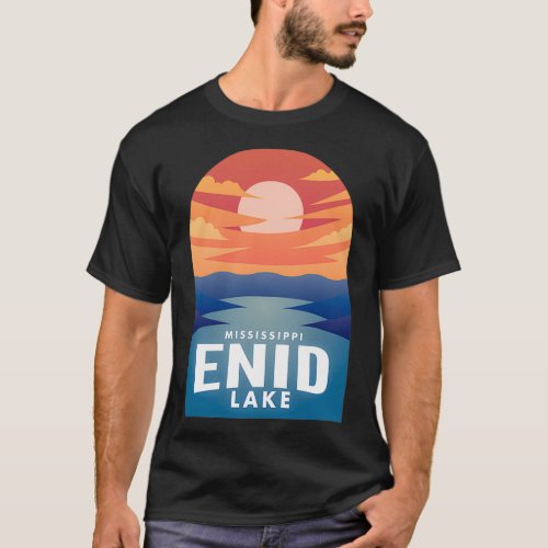 Enid Lake MS Retro Sunset T_Shirt