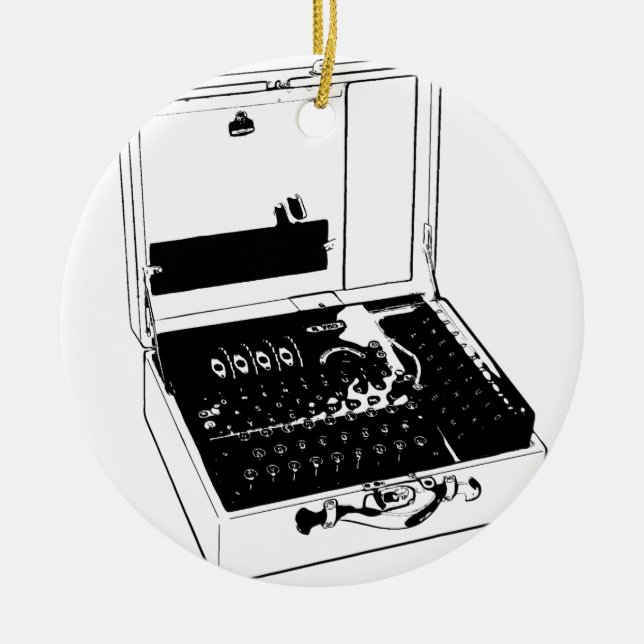 Enigma Machine Cryptography World War II Ceramic Ornament (Front)