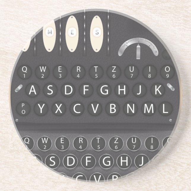 Enigma Machine Sandstone Coaster (Front)