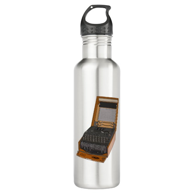 Enigma Machine Stainless Steel Water Bottle (Front)