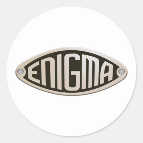 Enigma wwii code breaker logo classic round sticker