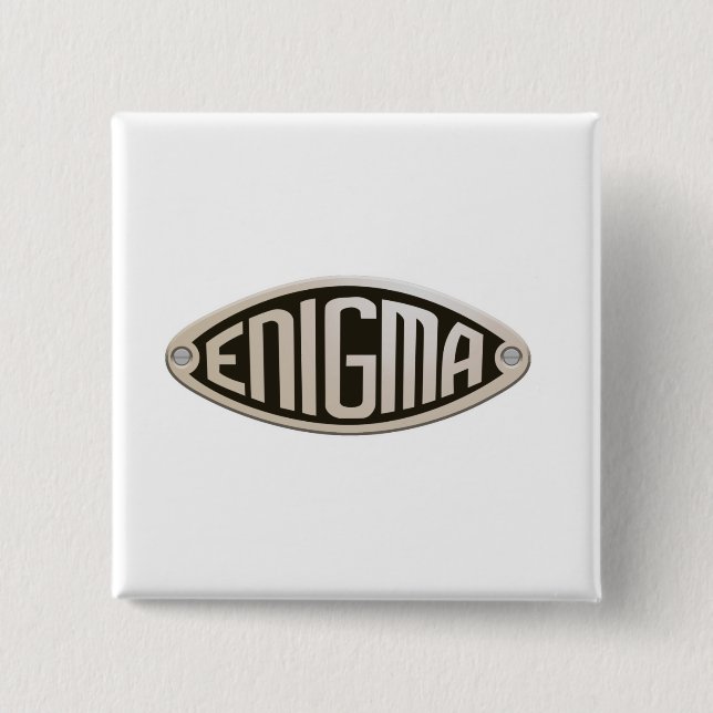 ENIGMA. WWII, CODE BREAKERS, LOGO. BUTTON (Front)
