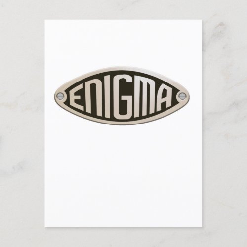 Enigma wwii codebreakers machine logo postcard