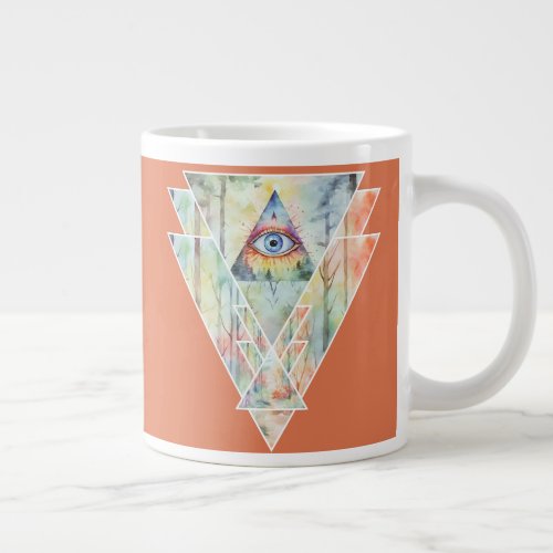 Enigmatic All_Seeing Eye Mystical Forest Core Giant Coffee Mug