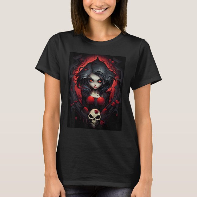 Enigmatic Allure Dark Artistry Graphic Design T-Shirt (Front)