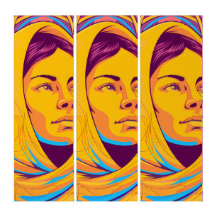 Enigmatic Brazilian Woman in Vibrant Pop Art