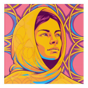 Enigmatic Brazilian Woman in Vibrant Pop Art