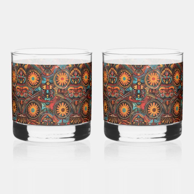 Enigmatic Cobalt "Timeless Ancestral Imprint" 12oz Whiskey Glass (Front)