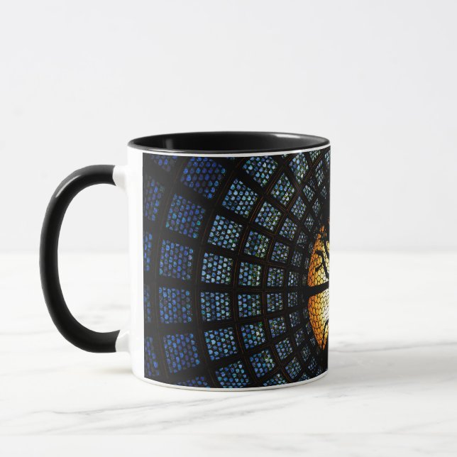 Enigmatic Dark Blue Symbolic Tree Mug (Left)