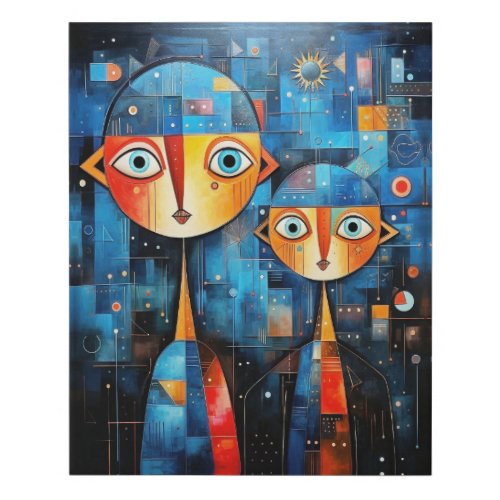 Enigmatic dreaming of two dreamers faux canvas print