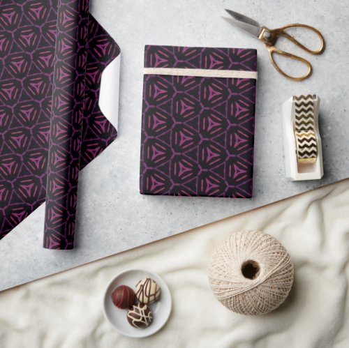 Enigmatic Euphoria Purple Triangular Patterns Wrapping Paper