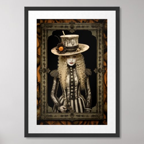 Enigmatic Gothic Victorian Lady Fantasy Fashion  Framed Art