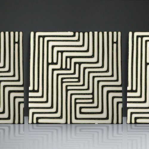 Enigmatic Labyrinth Ceramic Tile in Luminous Glaze