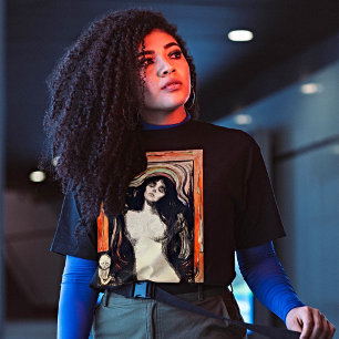 Enigmatic Madonna Portrait in Vivid Watercolors T-Shirt