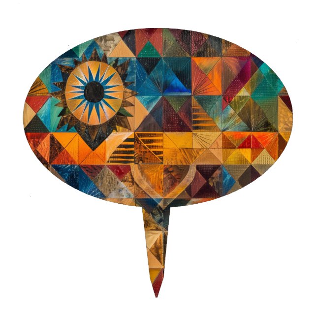 Enigmatic Navy "Inherited Artistry" Oval Cakepick (Front)