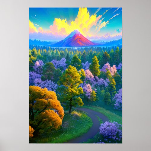 Enigmatic Peak Mysterious Mountain Poster