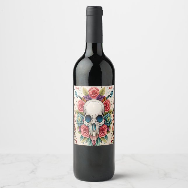 Enigmatic Skull Wine Label (Front)