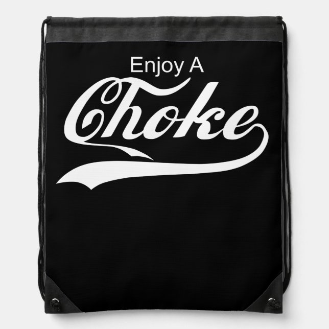 Enjoy A Choke Jiu Jitsu MMA Drawstring Bag (Front)