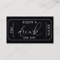 Enjoy a Drink on Us Wedding Drink Voucher Ticket