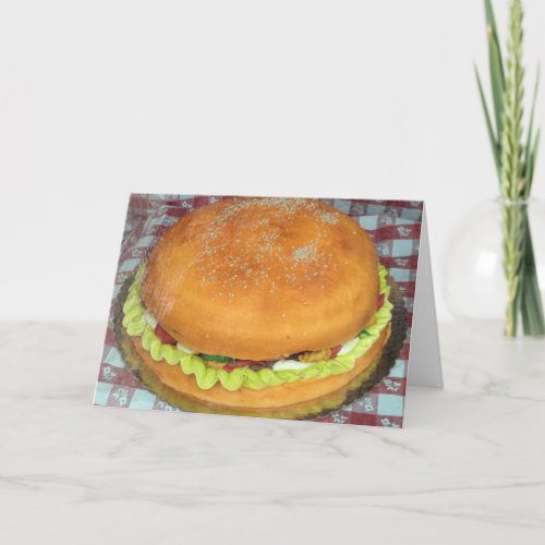 ENJOY_A HAMBURGER CAKE FOR YOUR BIRTHDAY CARD